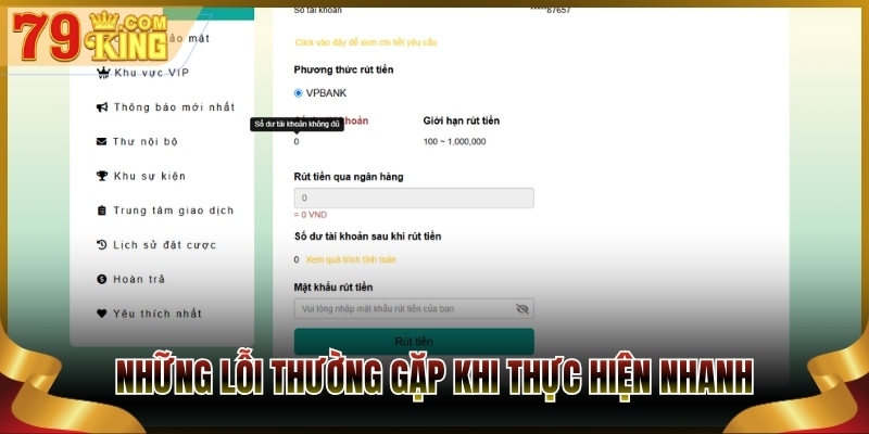 Những lỗi thường gặp khi thực hiện nhanh 