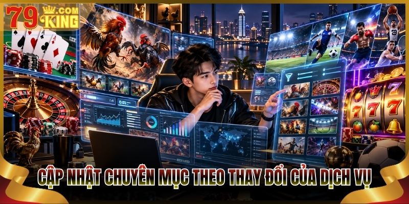 Cập nhật chuyên mục theo thay đổi của dịch vụ