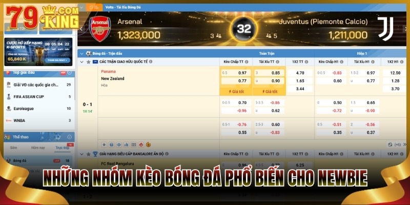 Những nhóm kèo bóng đá phổ biến cho newbie